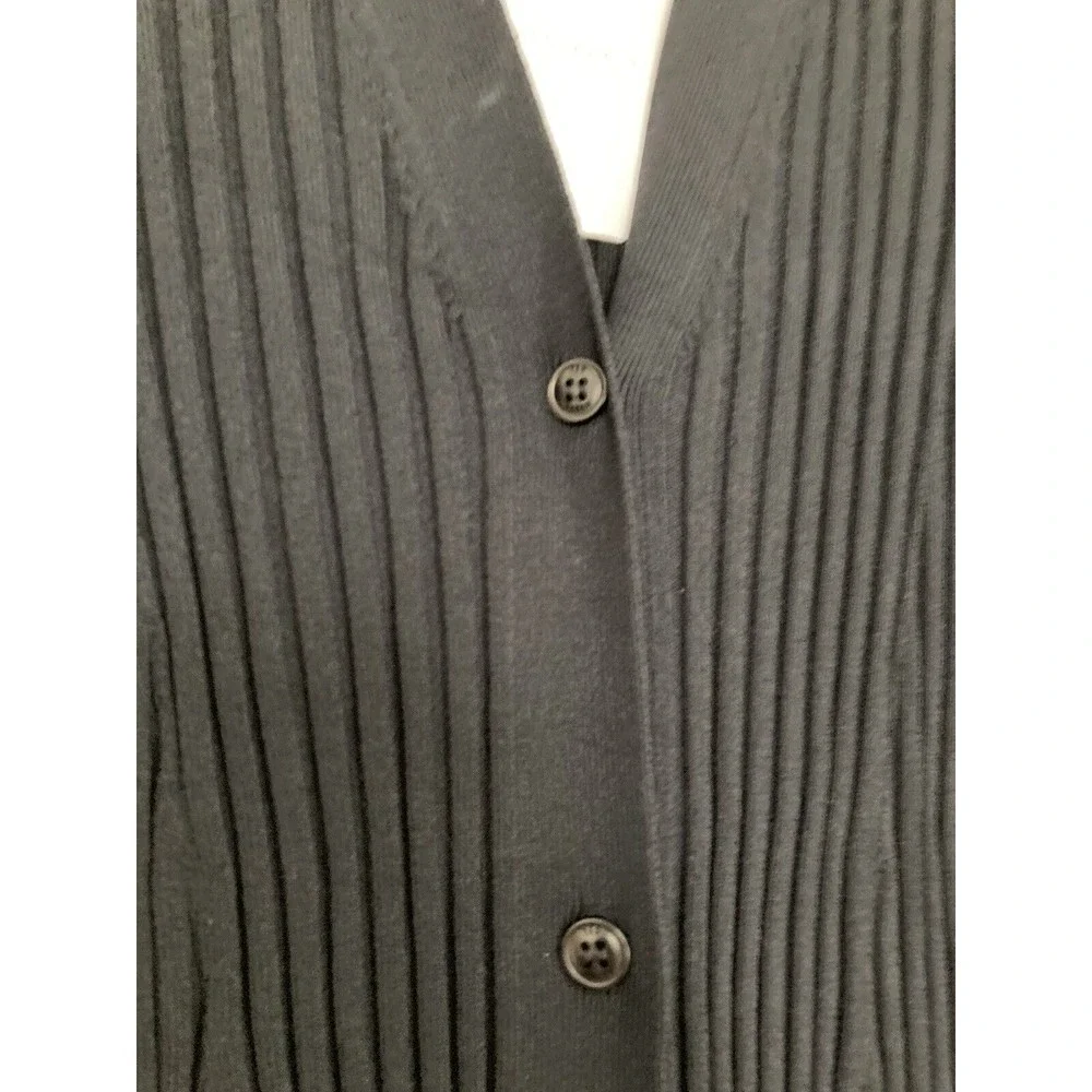 NEW Ted Baker Nardaa Longline Cardigan Dress Ribbed MEDIUM Black Viscose - Picture 8 of 16